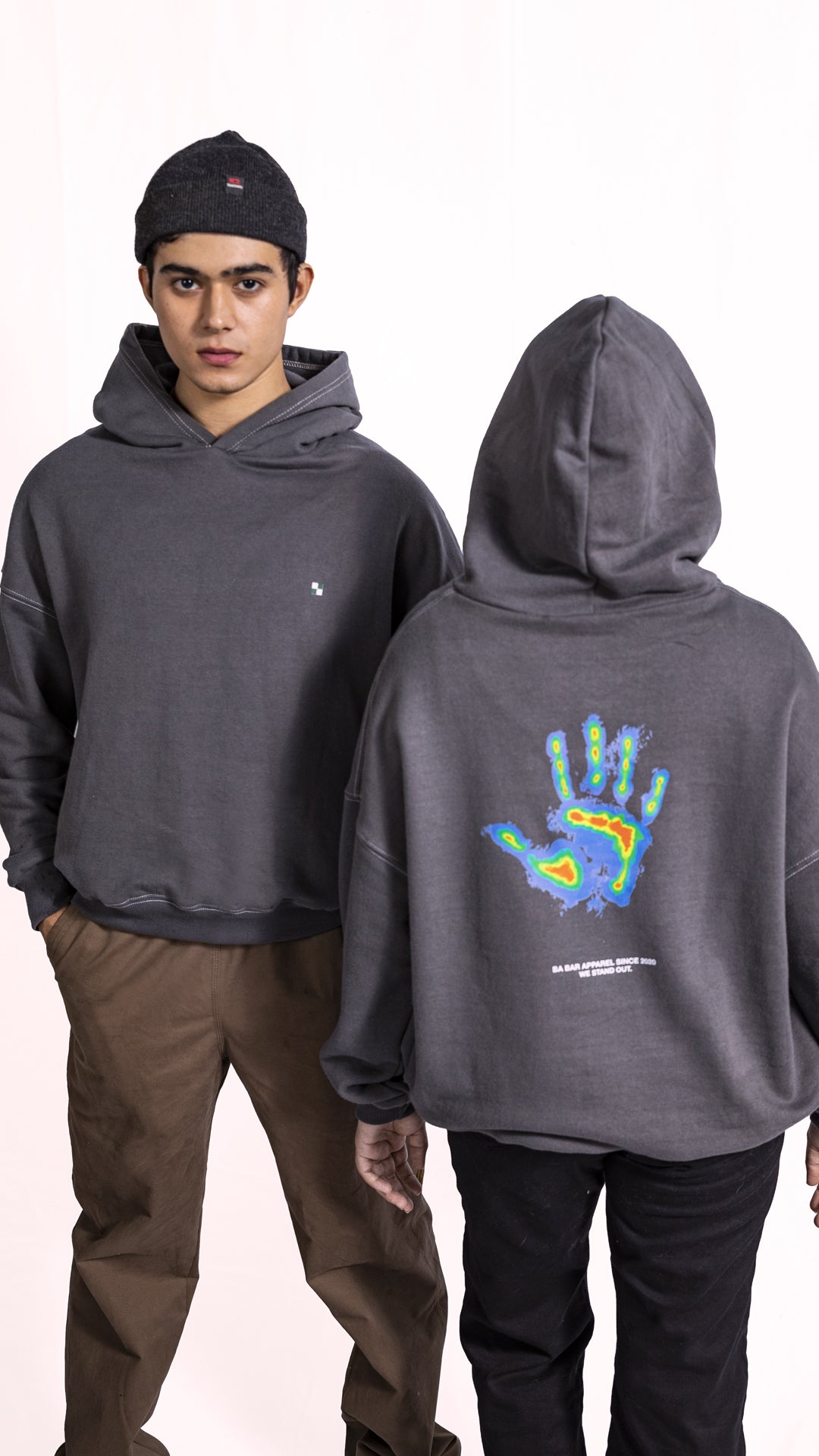 Hand Print Baggy Hoodie