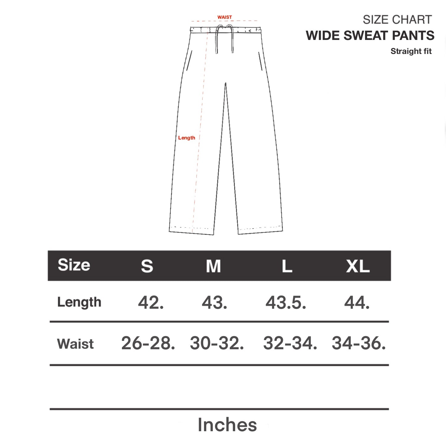 Unisex Black Straight Sweatpants