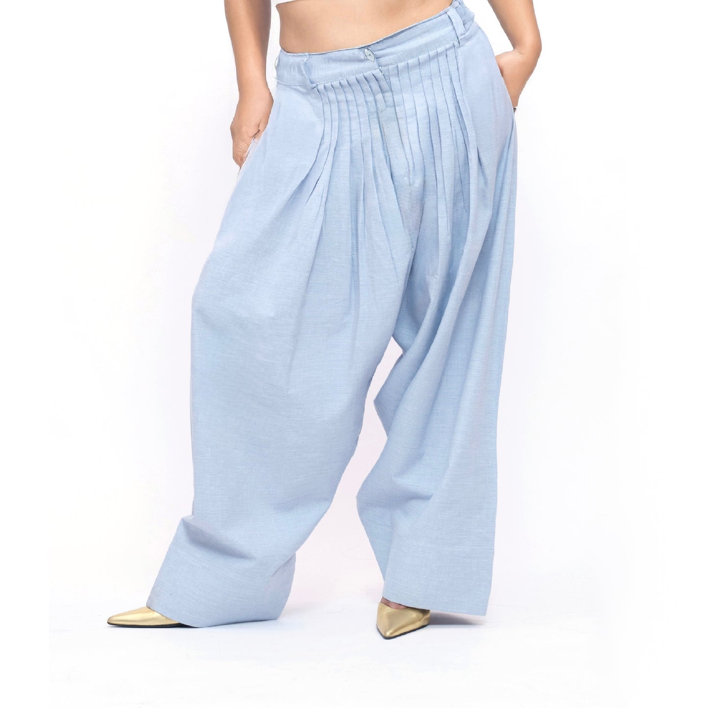 Denim Effect Farshi Trouser