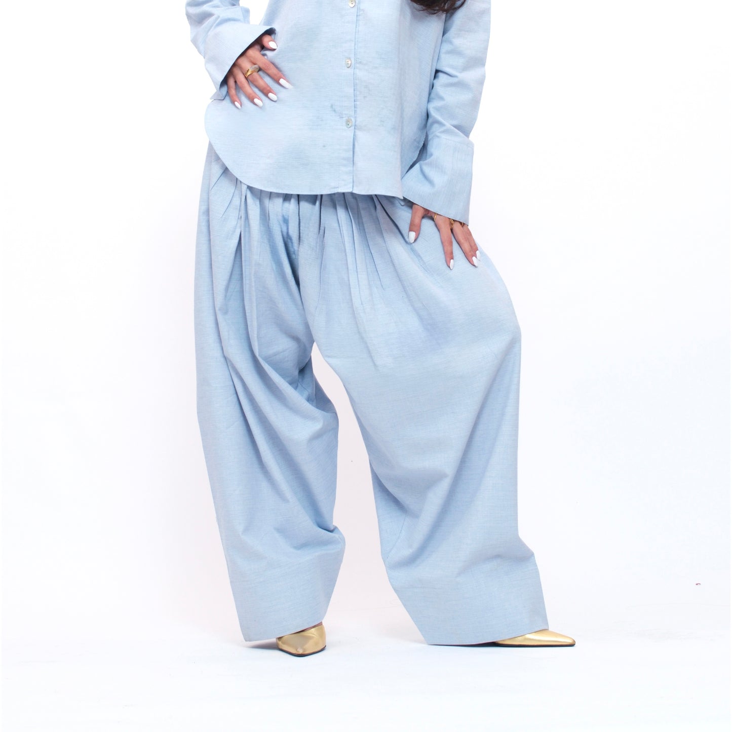 Denim Effect Farshi Trouser
