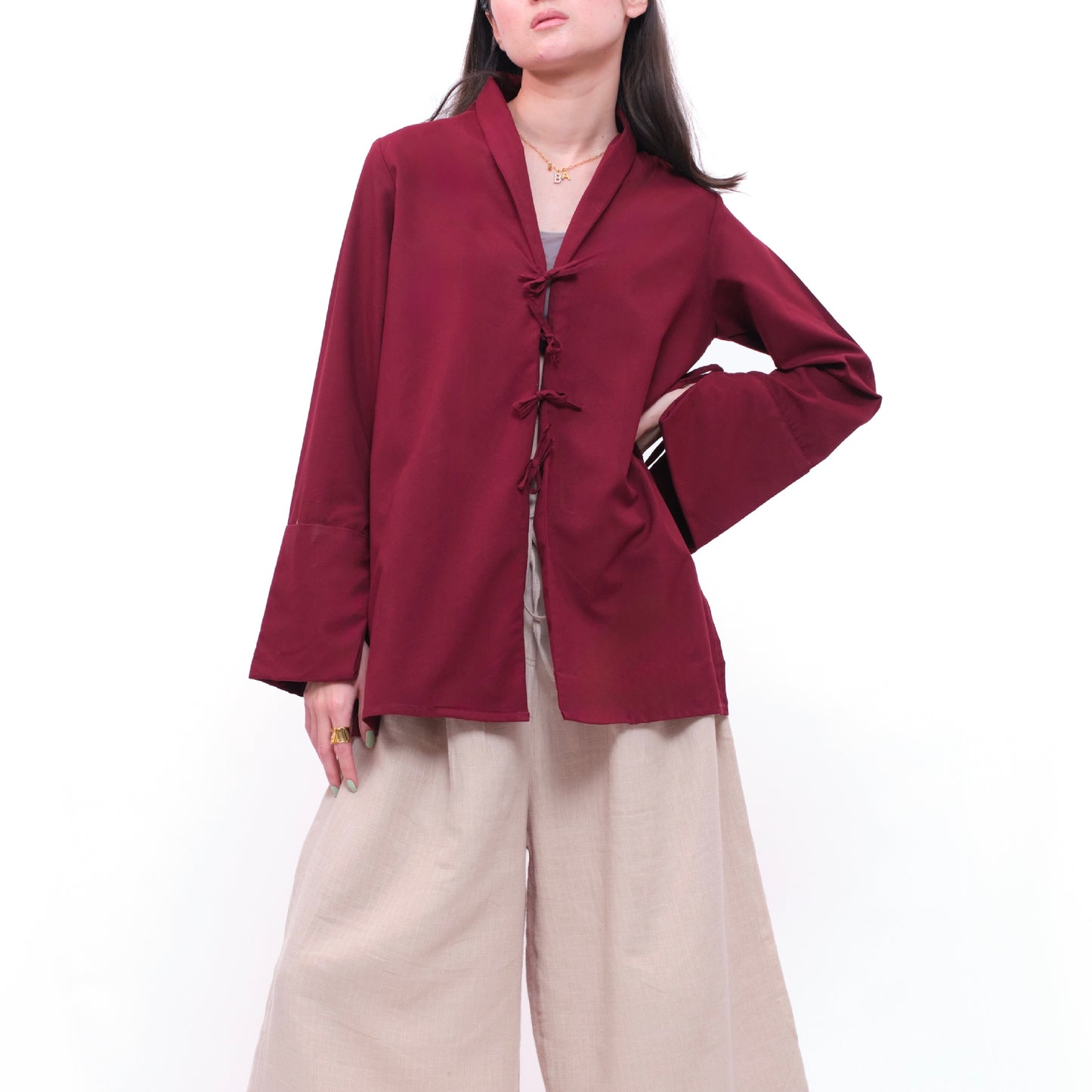 Rosé Front Tie Tunic