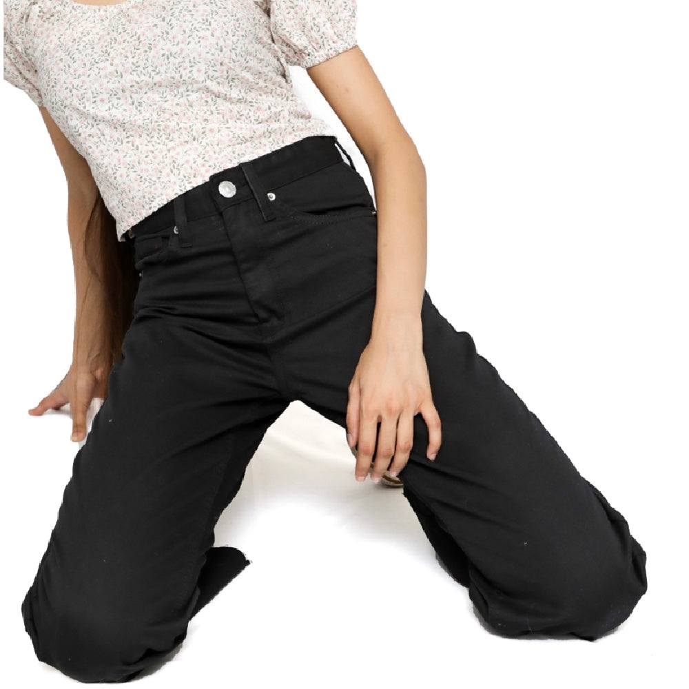 Twill Cropped Baggy Pants