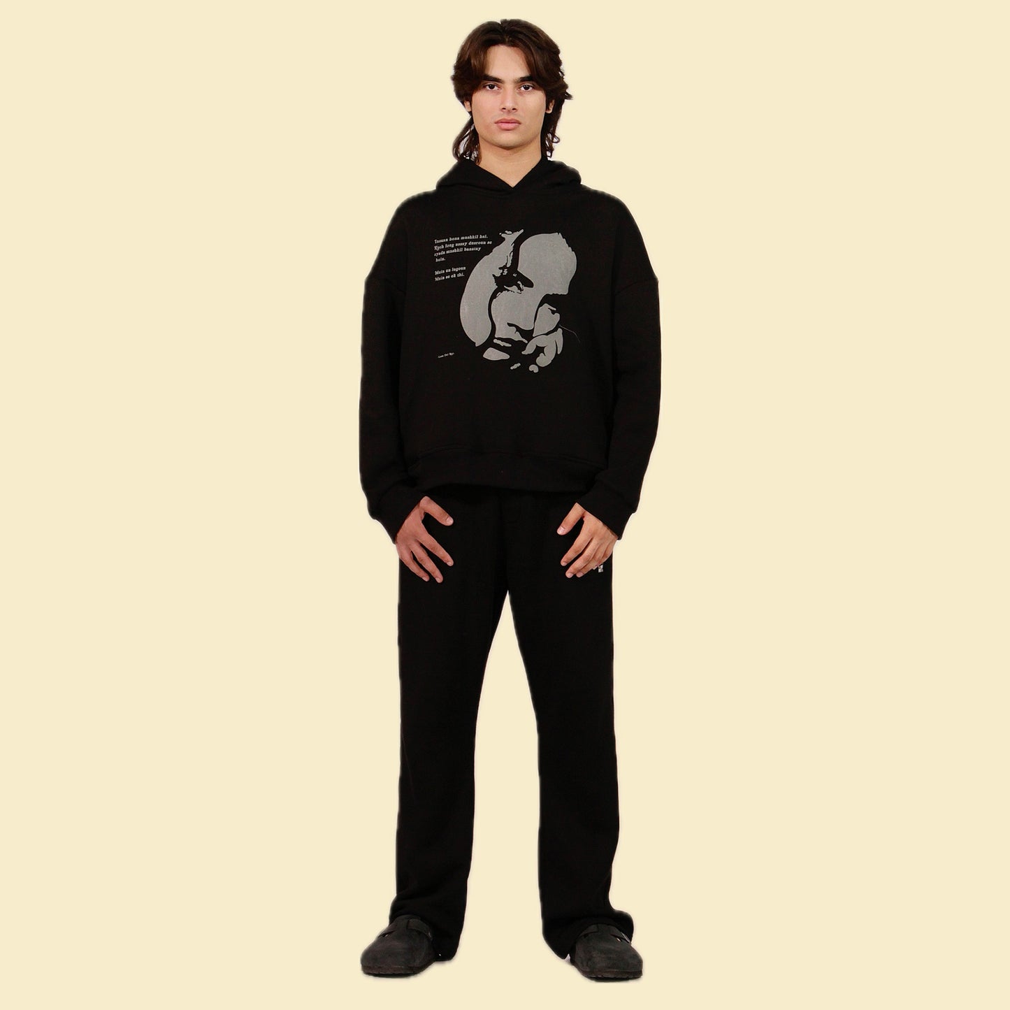 Unisex Black Straight Sweatpants