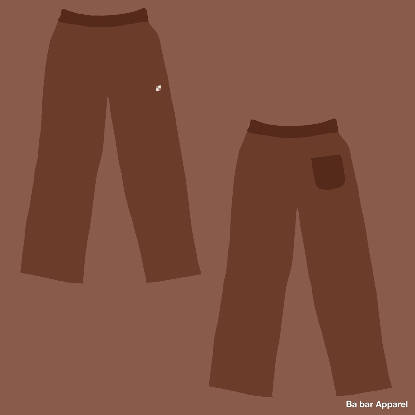 Unisex Brown Straight Sweatpants