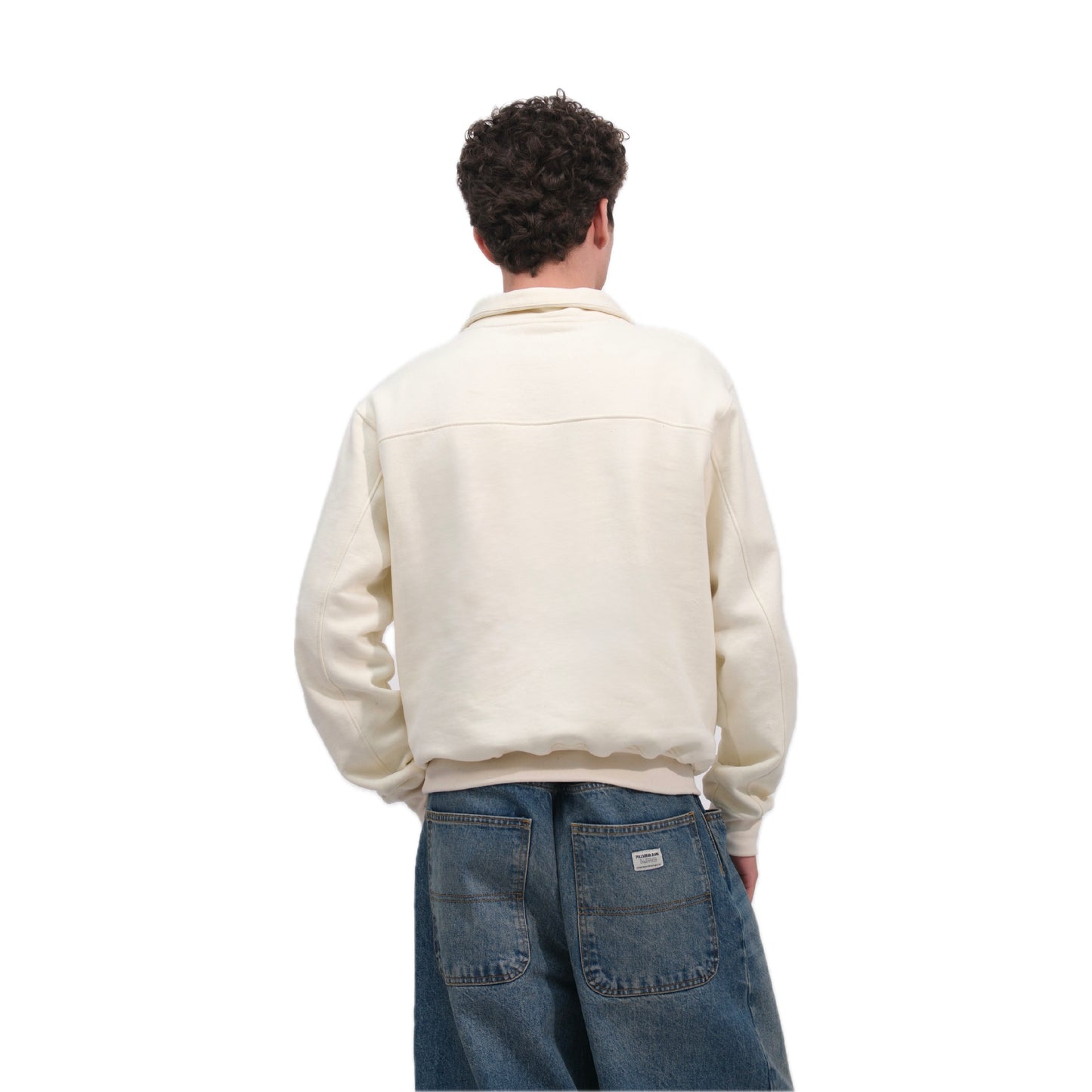 Cream Unisex Quarter zipper