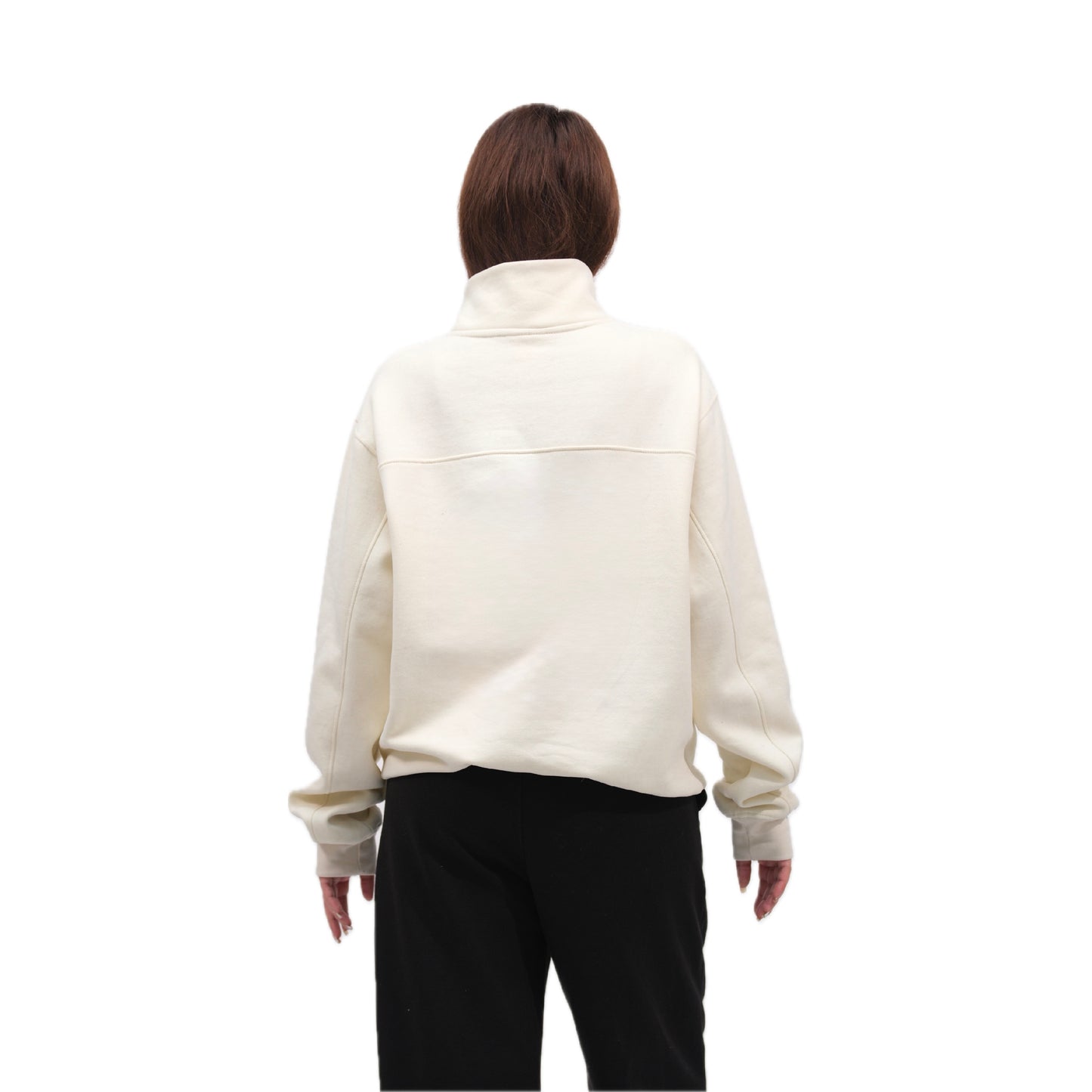 Cream Unisex Quarter zipper
