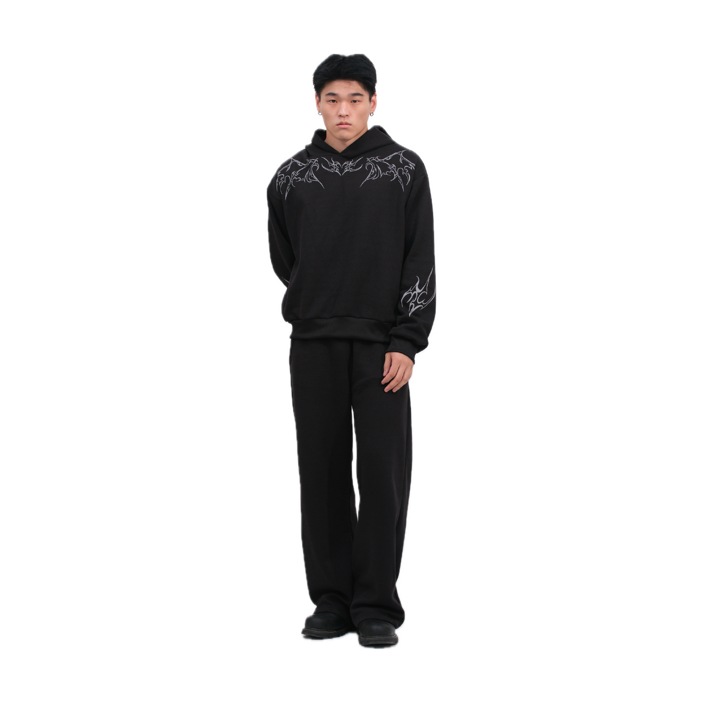 Black Tattoo Unisex Baggy Hoodie