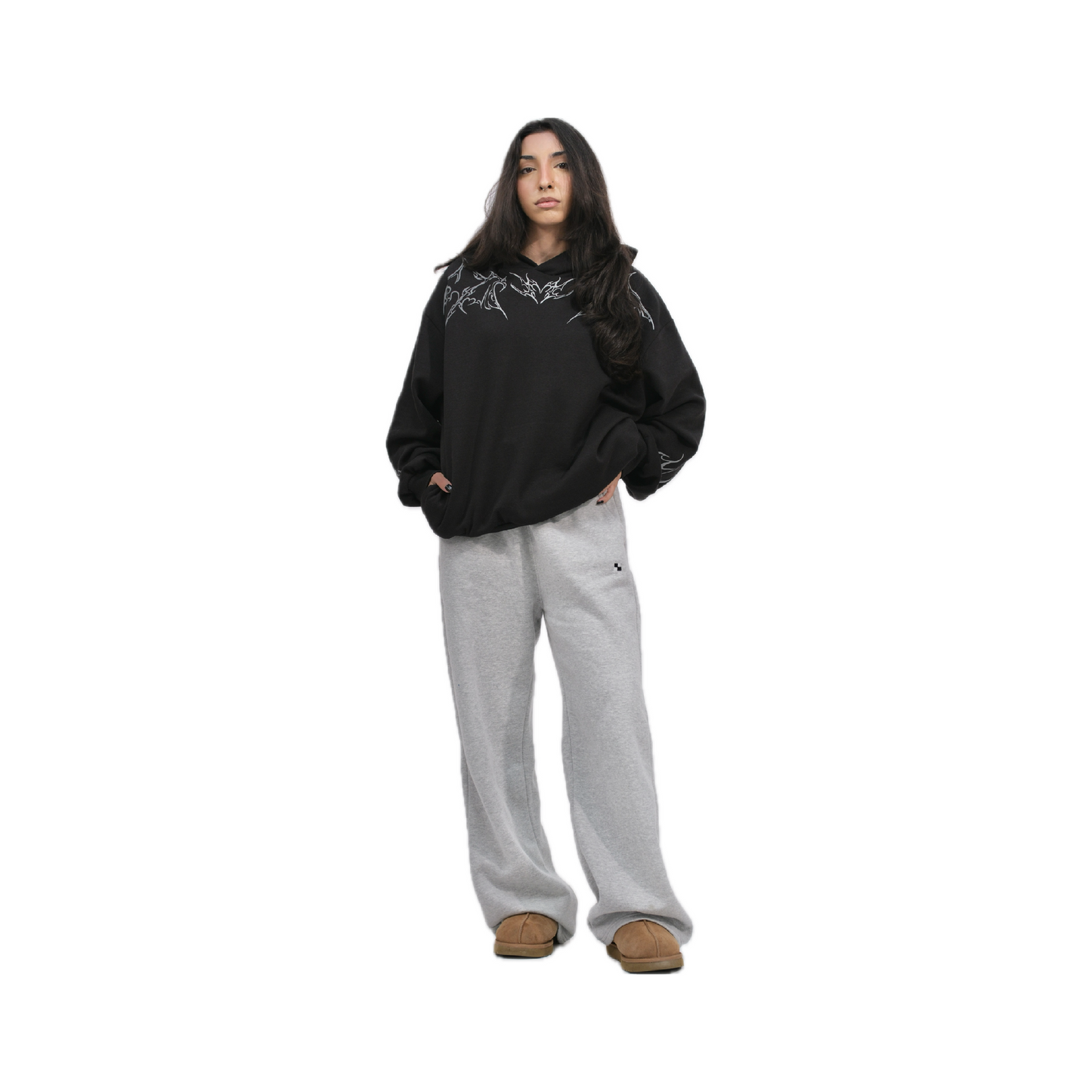 Black Tattoo Unisex Baggy Hoodie