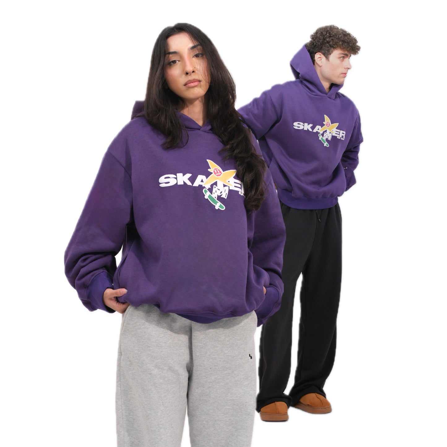 Skater Unisex Puff Baggy Hoodie