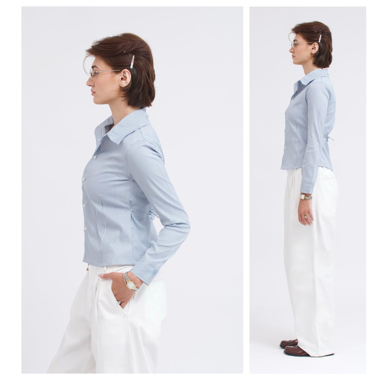 Sylvie's Back Tie Button Down Shirt