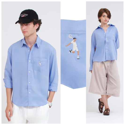 Tennis Unisex Button Down Shirt