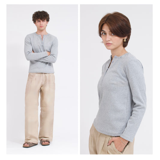 Fall Unisex Grey Henley