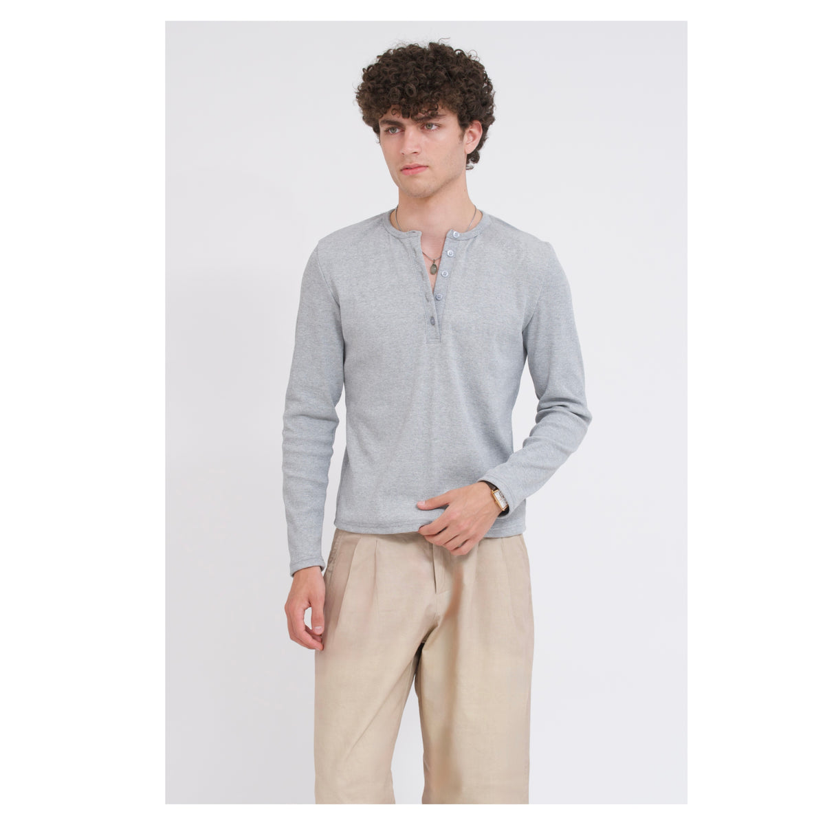 Fall Unisex Grey Henley