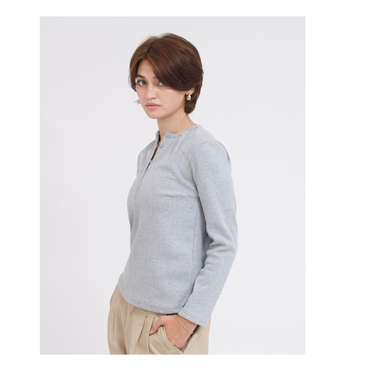 Fall Unisex Grey Henley