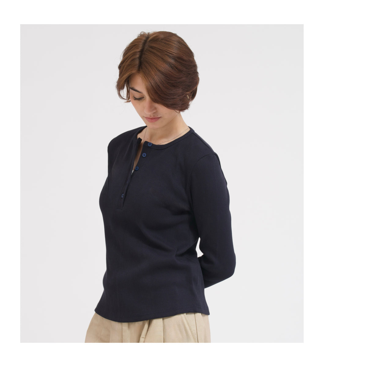 Fall Unisex Navy Henley