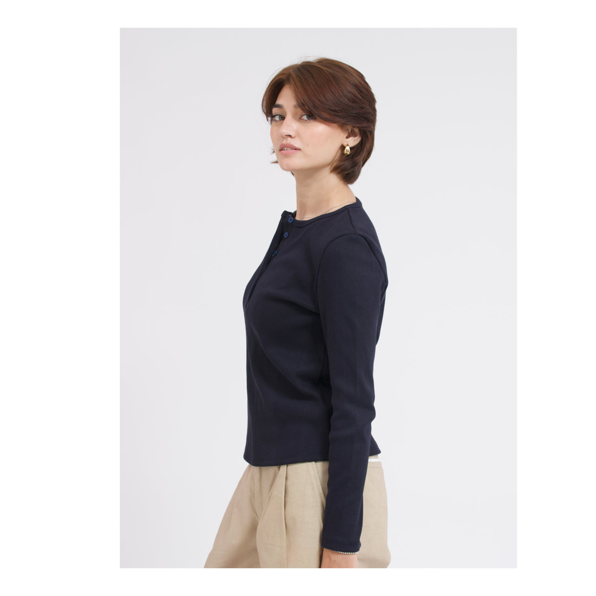 Fall Unisex Navy Henley