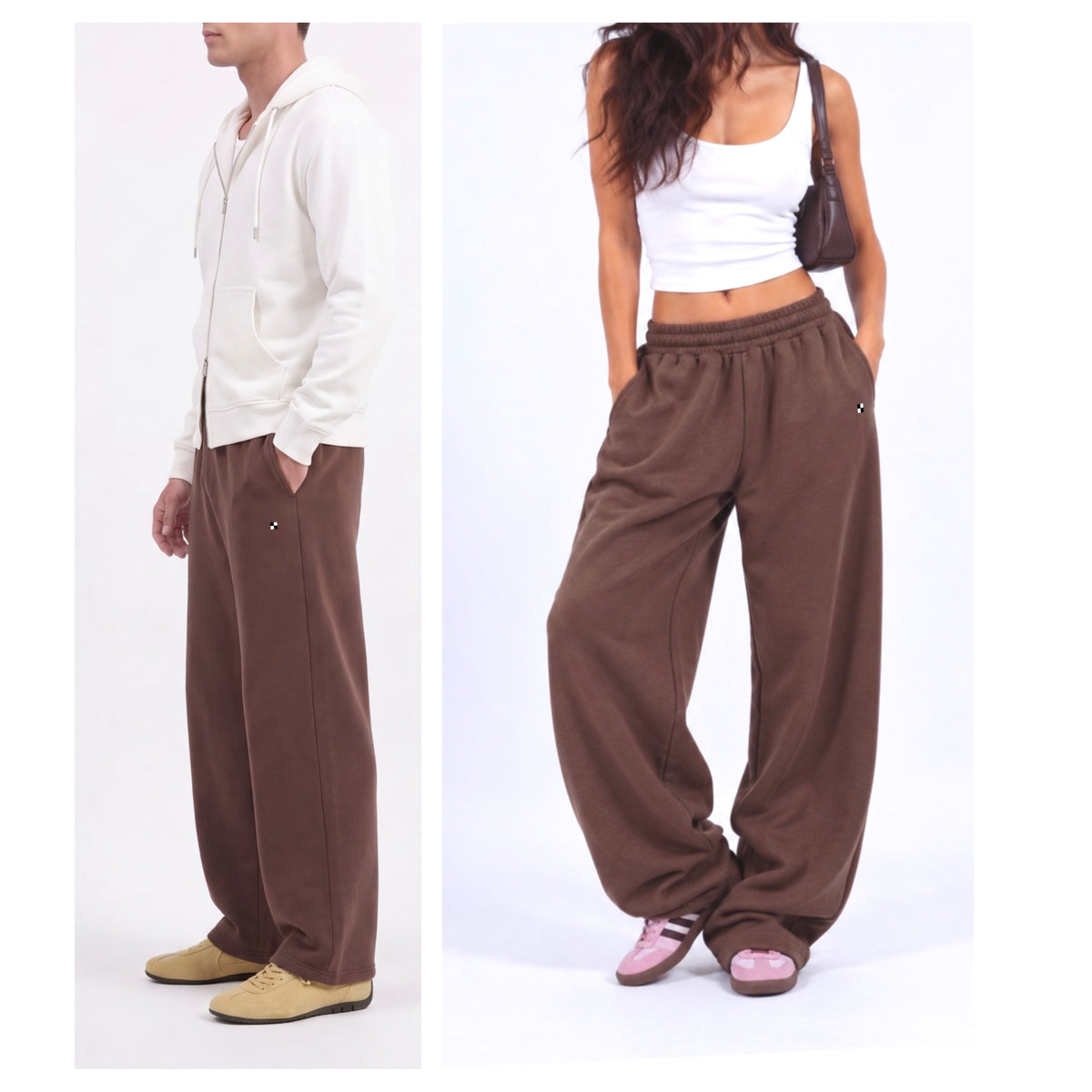 Choco Brown Wide Unisex Sweatpants
