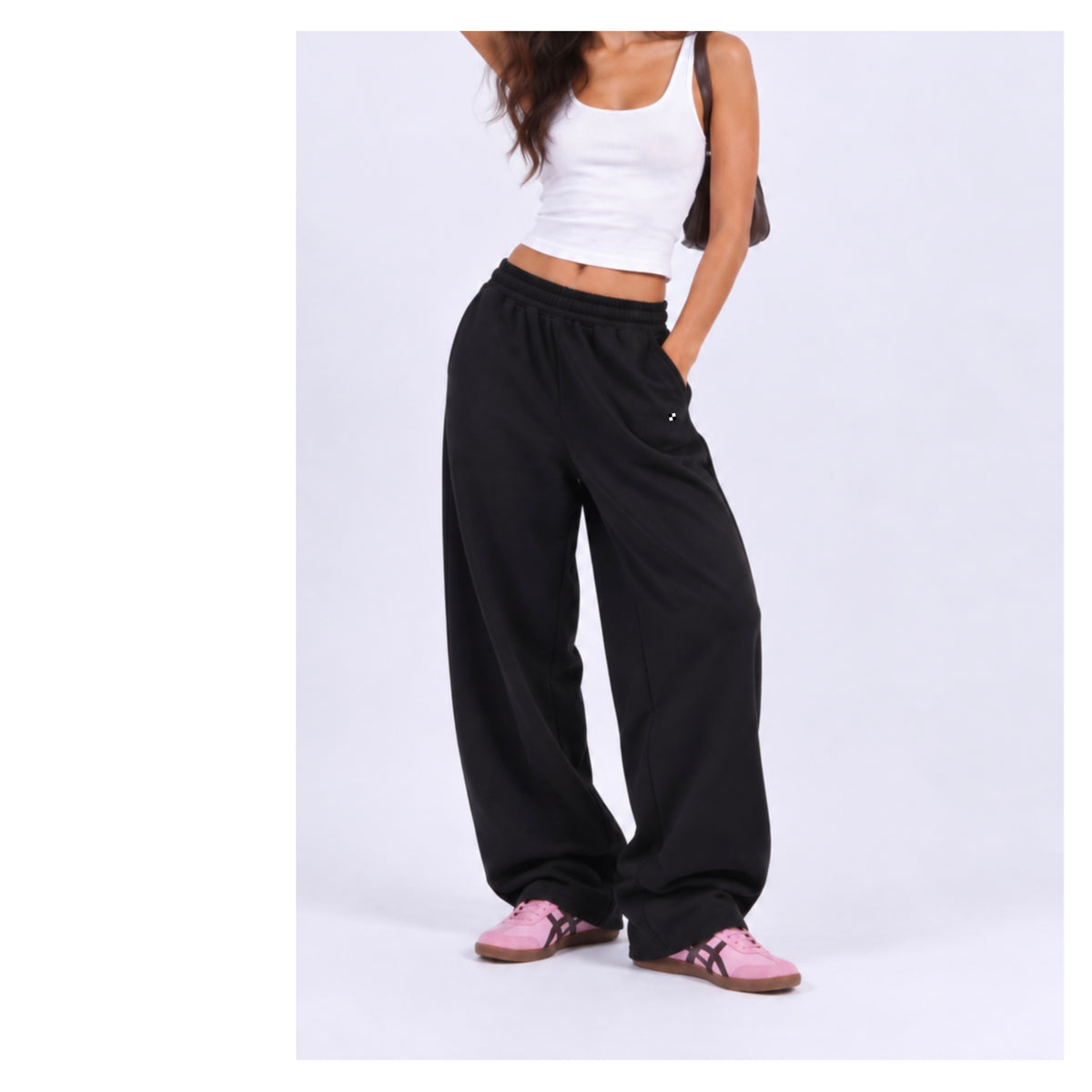 Deep Black Wide Unisex Sweatpants