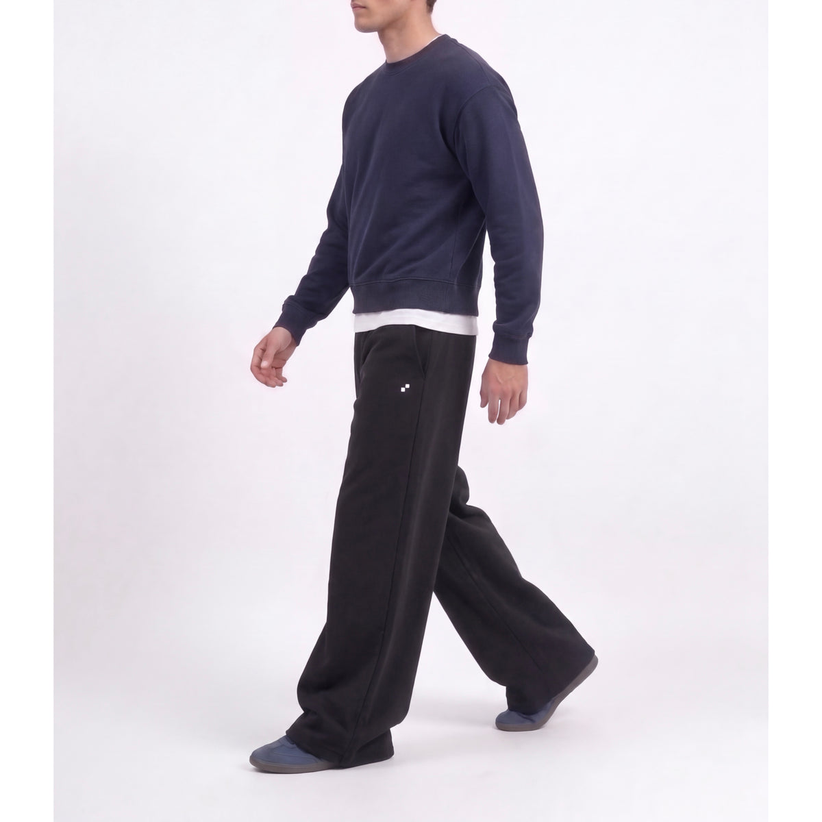 Deep Black Wide Unisex Sweatpants