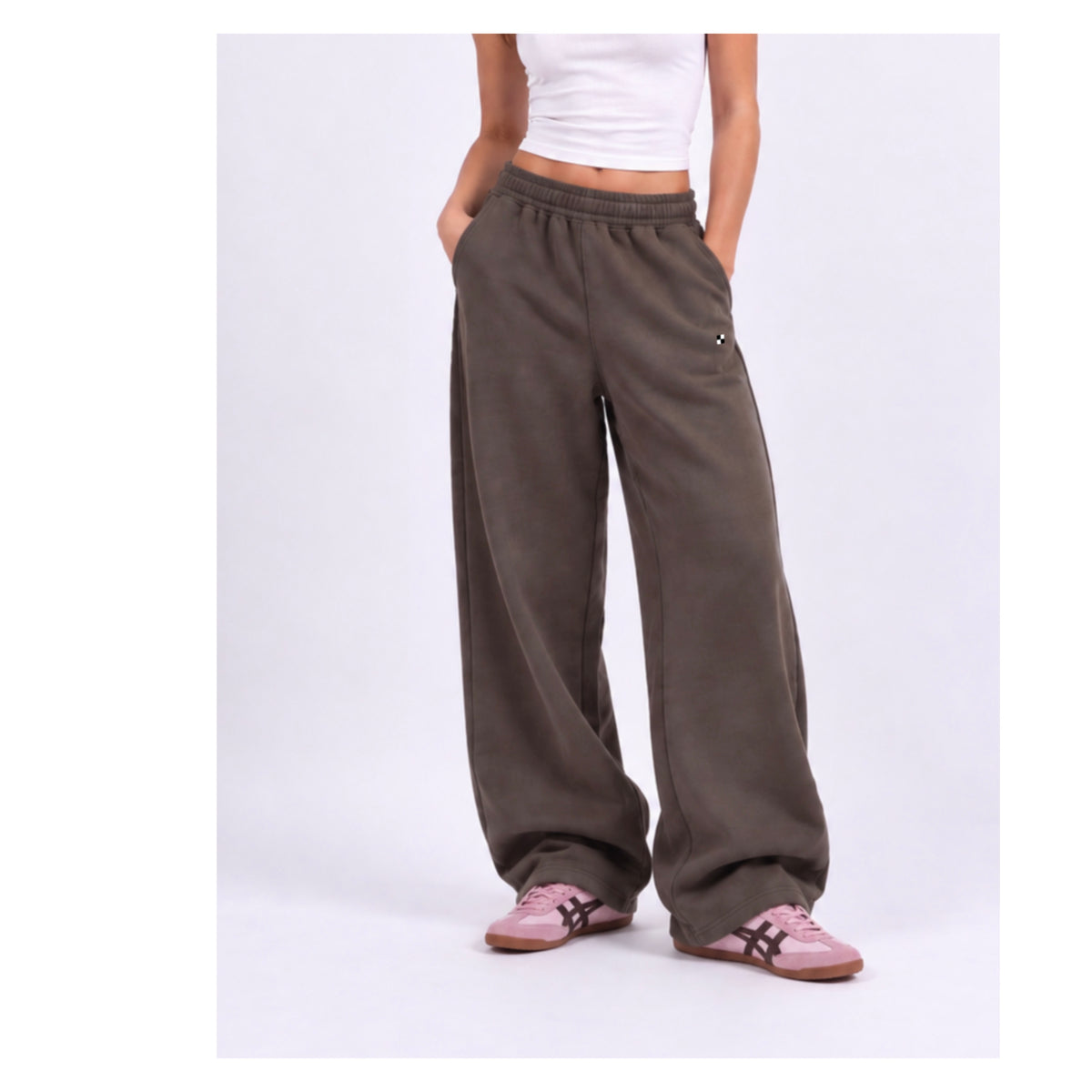Tate Olive Wide Unisex Sweatpants