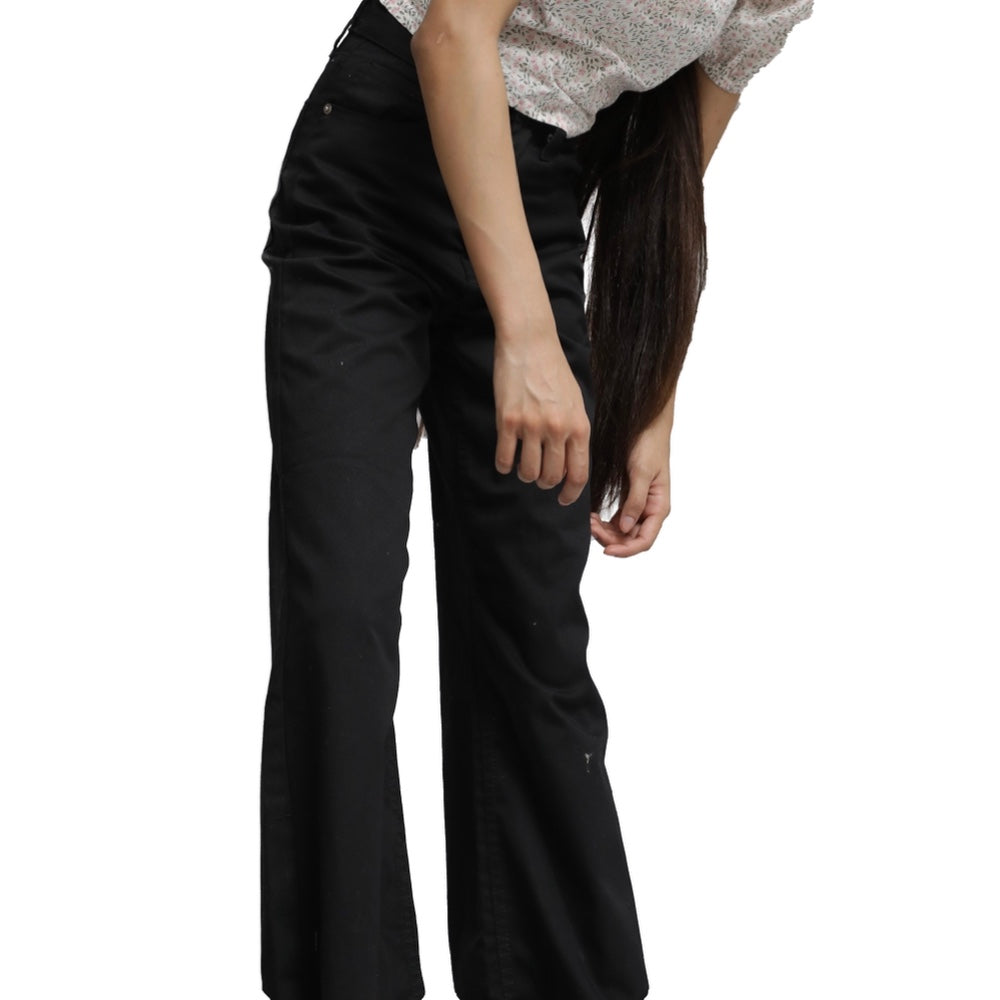 Twill Cropped Baggy Pants